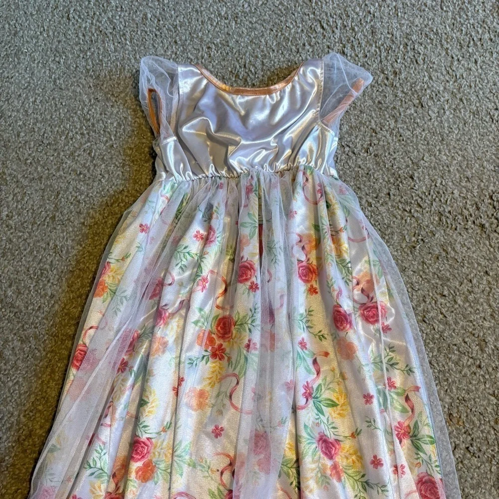 Disney Enchanted Rose Gown with Gold Accents Sz 6 Belle Live Action Pajama